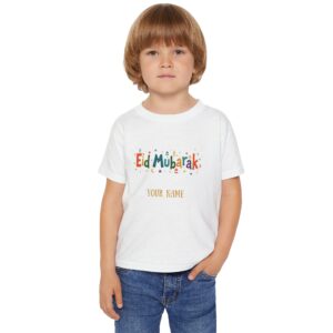 Custom Name Eid Mubarak T-Shirt For Toddlers, Happy Ramadan Eid Al Fitr, Eid Al Adha, Eid mubarak Shirt For Kids, Ramadan Holiday