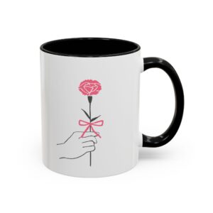 Elegant Floral Accent Coffee Mug | Hand-drawn Flower Design | Gift for Mom, Friend, Birthday, Valentine's Day, Tea Lovers
