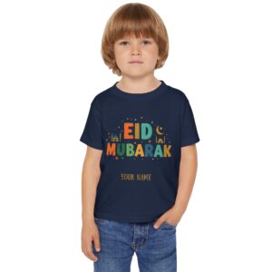 Custom Name Eid Mubarak T-Shirt For Toddlers, Happy Ramadan Eid Al Fitr, Eid Al Adha, Eid mubarak Shirt For Kids, Ramadan Holiday
