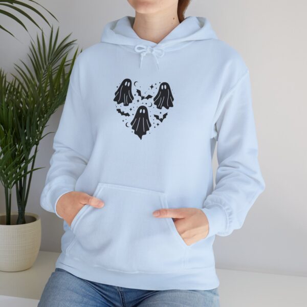 3 cute ghostly love unisex hoodie halloween sweatshirt, cozy fall fashion, spooky gifts, ghost decor, unisex sweatshirt