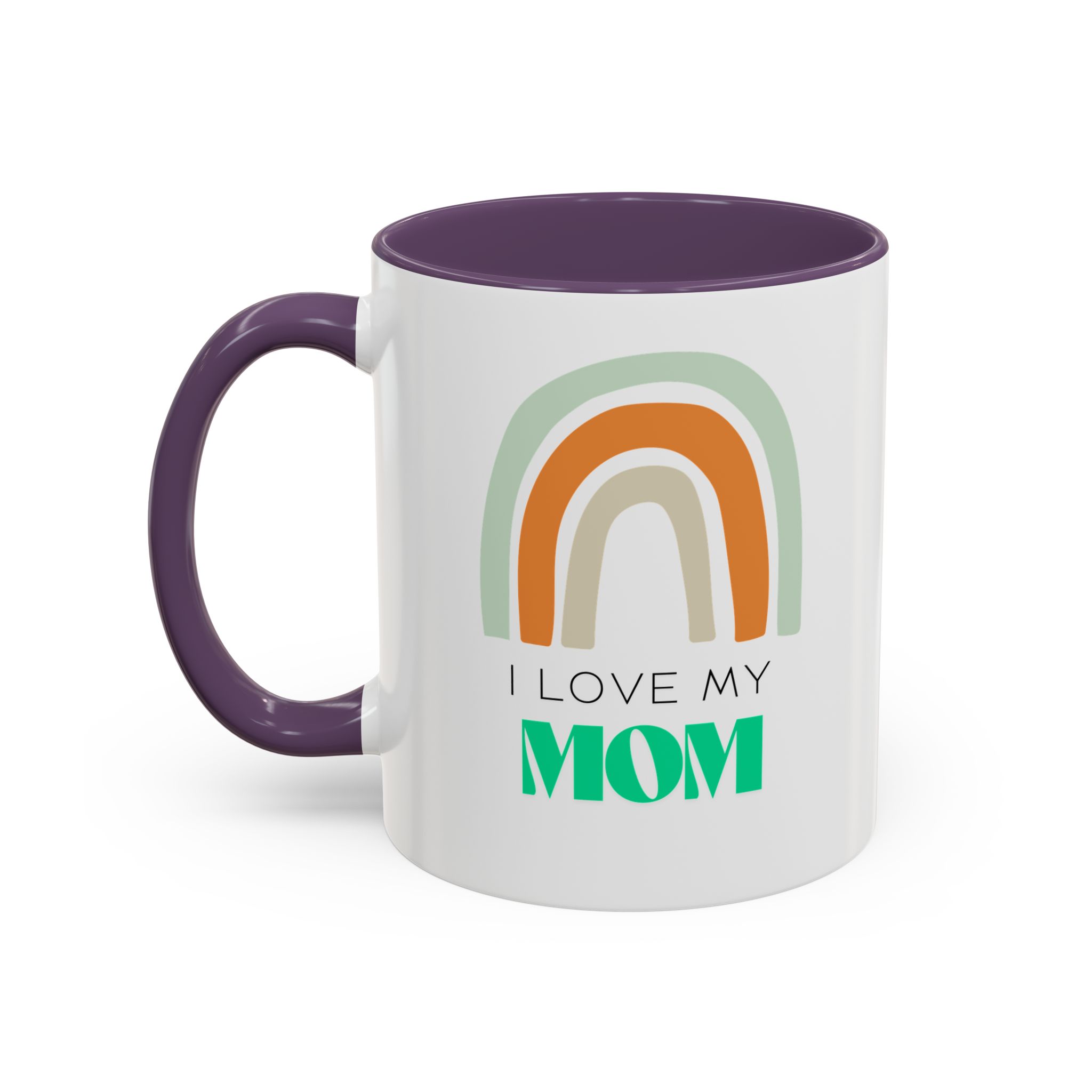 rainbow mom coffee mug i love my mom, gifts for mom, tea mug, cute coffee cup, holiday gift for mother's day