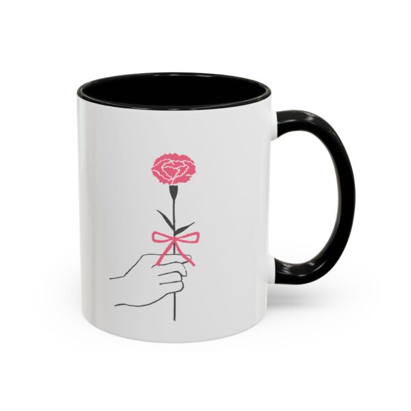 elegant floral accent coffee mug | hand drawn flower design | gift for mom, friend, birthday, valentine's day, tea lovers