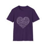 heart floral unisex t shirt, eco friendly gift, spring fashion, cute graphic tee, casual wear, valentine's day present, floral lover tee