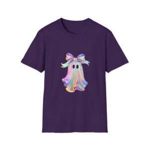 rainbow ghost unisex t shirt | softstyle tee for halloween, cute ghost shirt, gifting for kids and adults