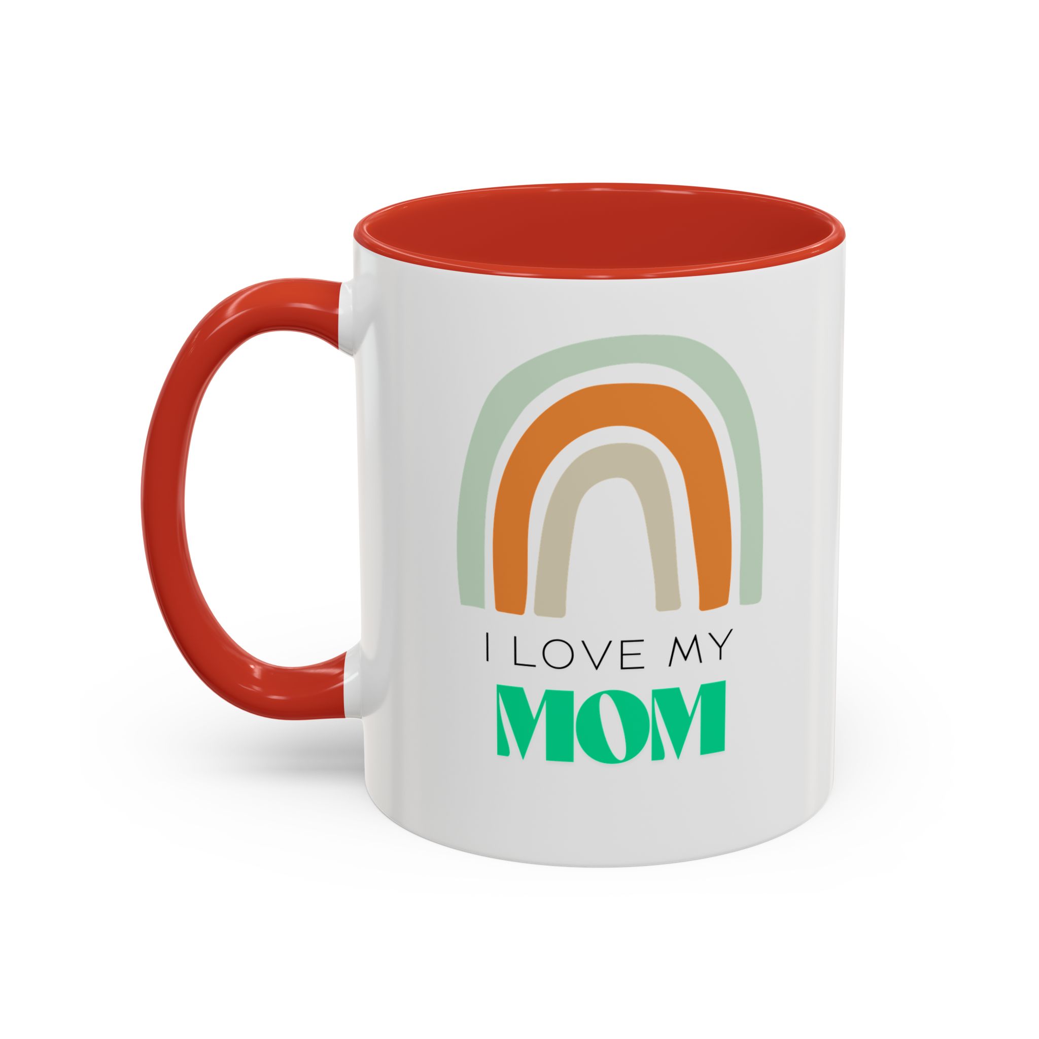 rainbow mom coffee mug i love my mom, gifts for mom, tea mug, cute coffee cup, holiday gift for mother's day