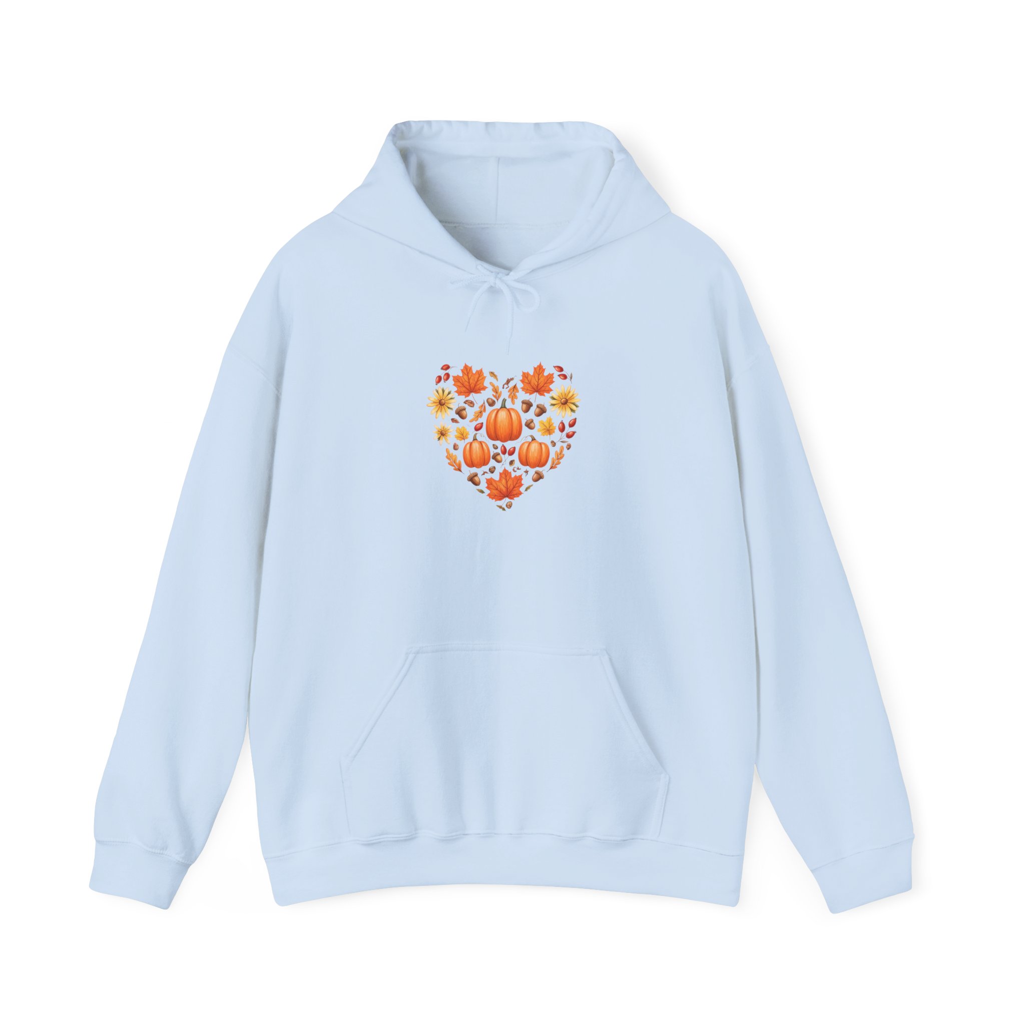 autumn leaves hoodie, thanksgiving pumpkin heart sweatshirt, women autumn fashion, cute long sleeve shirt, fall leaves top, unisex hooded